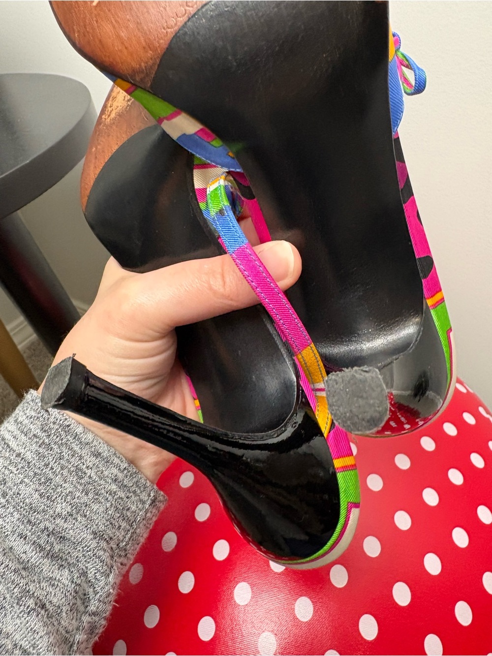 Stuart Weitzman Colorful Pattern Block Mule Heels - Picture 10 of 10
